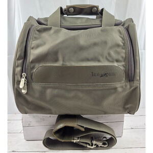 TravelSmith Carry On/Shoulder Bag Carry On Luggage, Army Green/Taupe, 12"x15"